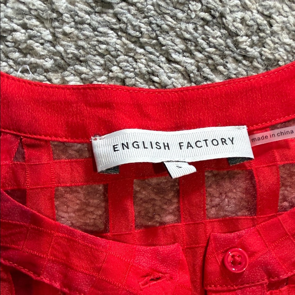 English Factory Red Plaid dress